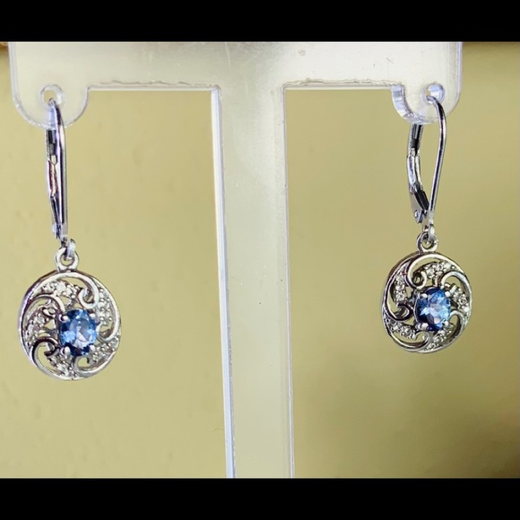 Genuine Tanzanite Fancy Swirl Earrings - Picture 5 of 8